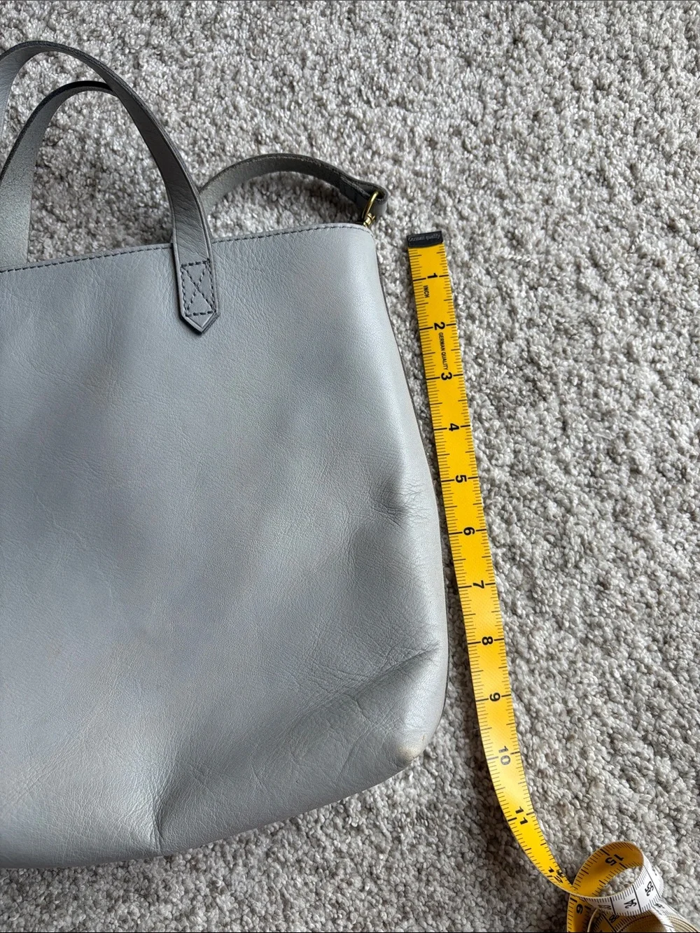 Madewell Light Gray Leather Tote Bag